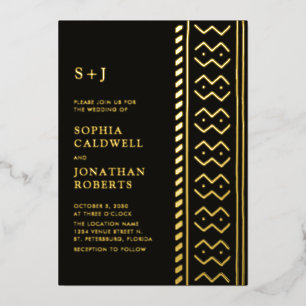 All in One Modern Mudcloth Monogram Wedding Gold