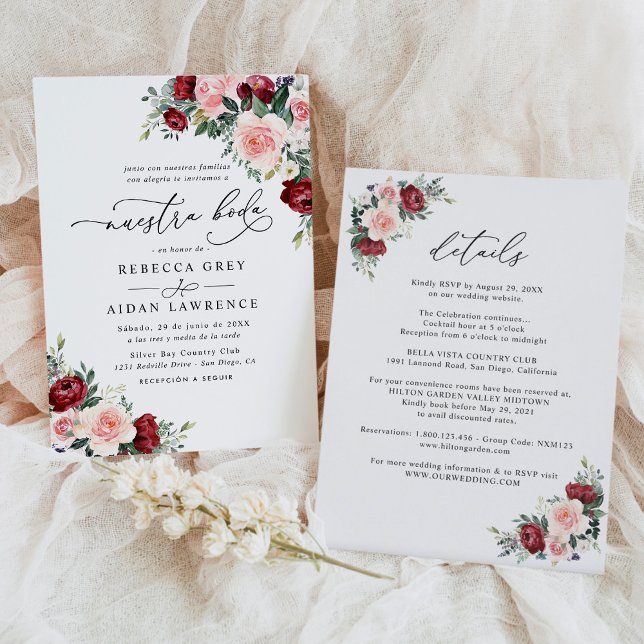 All In One Neustra Boda Rustic Floral Wedding Invitation (Creator Uploaded)
