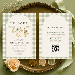 All in One Oh Baby Woodland Baby Shower Invitation