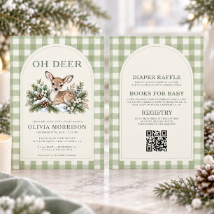 All in One Oh Deer Winter Baby Shower Invitation