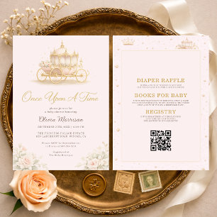 All in One Once Upon A Time Pink Baby Shower Invitation