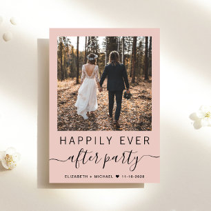 All In One Photo QR Code Blush Wedding Reception Invitation