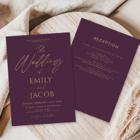 All in One Plum Purple Gold Wedding Script