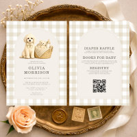 All in One Puppy Dog Neutral Beige Baby Shower