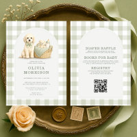 All in One Puppy Dog Sage Green Baby Shower