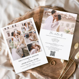 All In One QR Code Minimalist Photo White Wedding