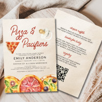 All in One QR Code Pizza & Pacifiers Baby Shower