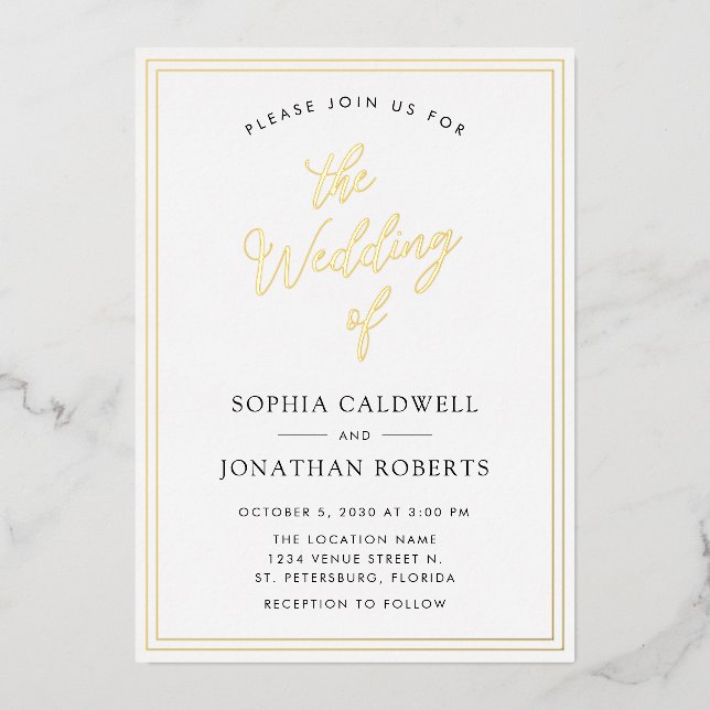 All in One Real Gold Calligraphy Wedding (Front)