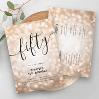 All In One Rose Gold Glitter Lights 50 Birthday