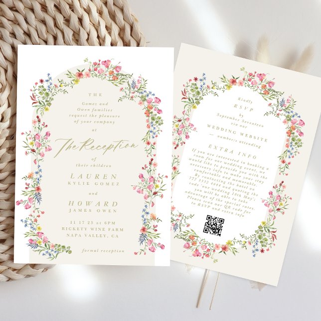  all in one RSVP DETAILS floral arch reception Invitation (Creator Uploaded)