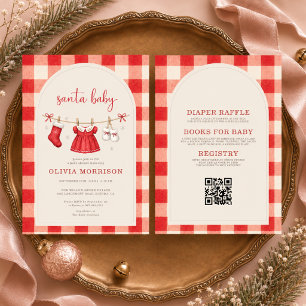 All in One Santa Baby Clothesline Baby Shower Invitation