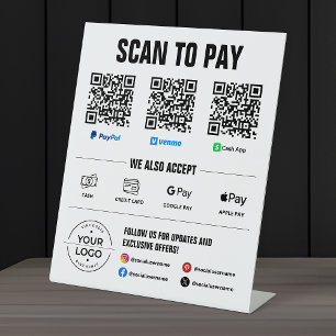 All-in-One Scan to Pay Sign PayPal Venmo Cash App