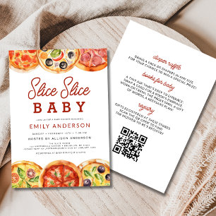All in One Slice Slice Baby Pizza Baby Shower Invitation