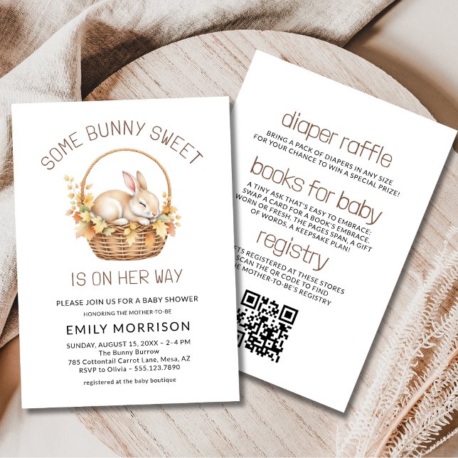 All in One Some Bunny Sweet Girl Baby Shower Invitation (Creator Uploaded)