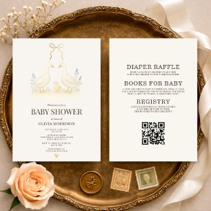 All in One Storybook Goose Baby Shower Invitation