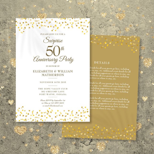 All In One Surprise Party 50th Wedding Anniversary Invitation (All In One Surprise Party 50th Wedding Anniversary Invitation)