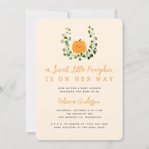 All in One Sweet Little Pumpkin Baby Shower Invitation