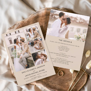 All In One Terracotta Minimalist Photo Wedding Invitation