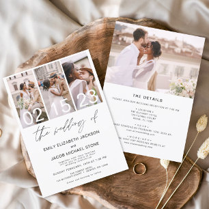 All in One The Wedding of Photo Minimalist Elegant Invitation