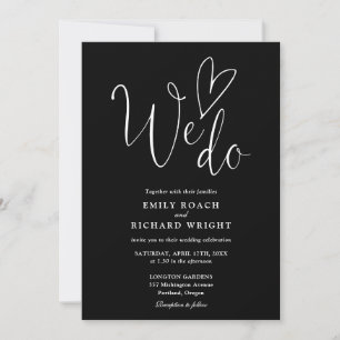All In One To We Do Heart Black And White Wedding Invitation