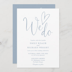 All In One To We Do Heart Dusty Blue Wedding Invitation
