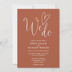 All In One To We Do Heart Terracotta Wedding Invitation