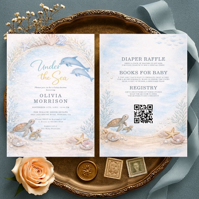 All in One Under the Sea Baby Shower Invitation (Creator Uploaded)