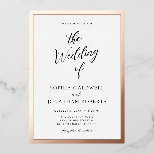 All in One Wedding Black Calligraphy Rose Gold 