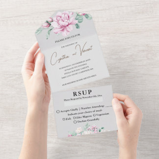 All in one wedding invitation for adults no kids