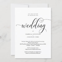 All in One Wedding Invitation with RSVP & Registry