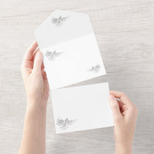 All in One Wedding Invite : Doves