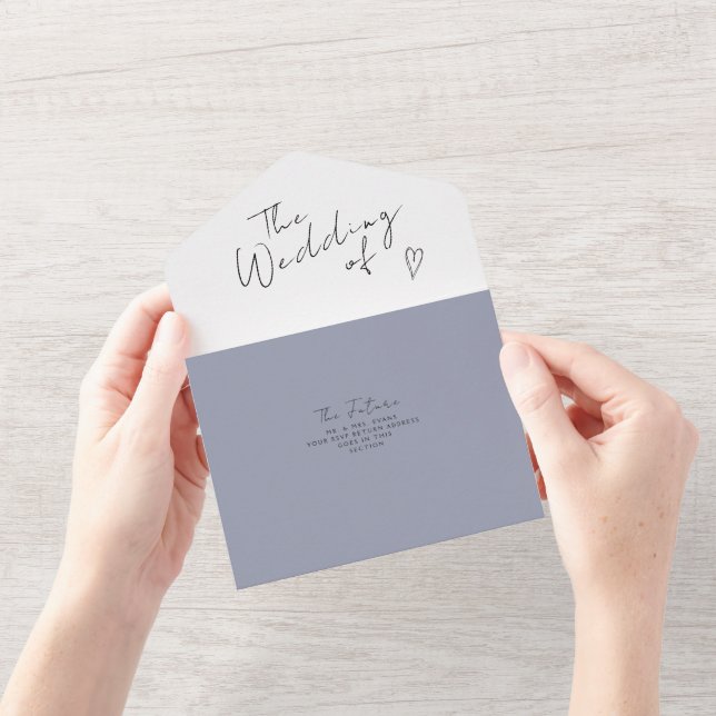 All in One Wedding Invite Minimalist Modern. (Opening)