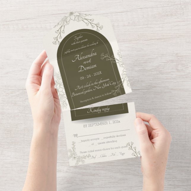 All in One Wedding Invite, template, personalized  All In One Invitation (Tearaway)