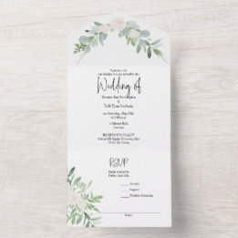 All in One Wedding Invite Watercolor Floral