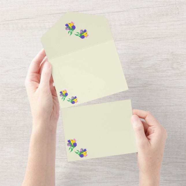 All in One Wedding InviteTulips All In One Invitation (Tearaway)