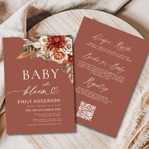 All in One Wildflower Baby in Bloom Autumn Shower Invitation