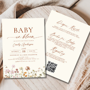 All in One Wildflower Baby in Bloom Baby Shower  Invitation