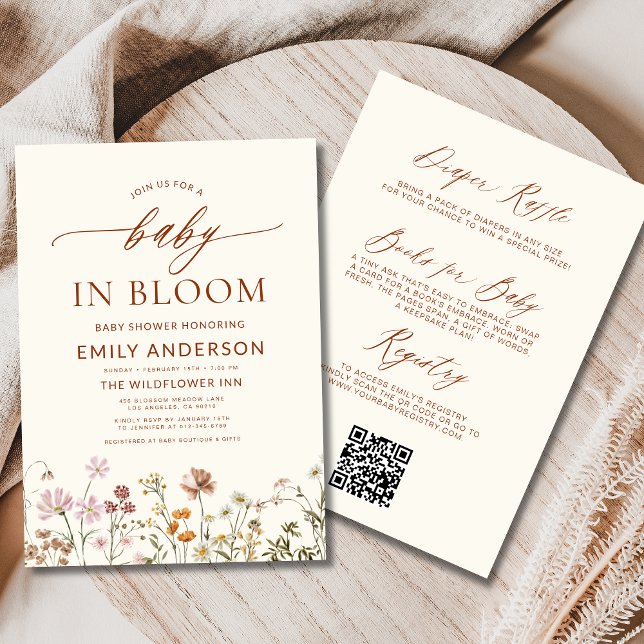 All in One Wildflower Baby in Bloom Baby Shower  Invitation (Creator Uploaded)