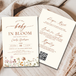 All in One Wildflower Baby in Bloom Baby Shower  Invitation