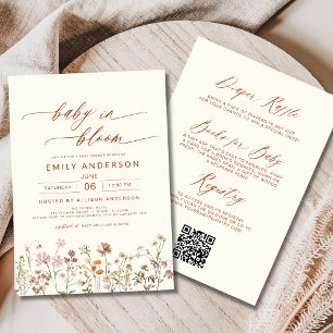 All in One Wildflower Baby in Bloom Baby Shower  Invitation