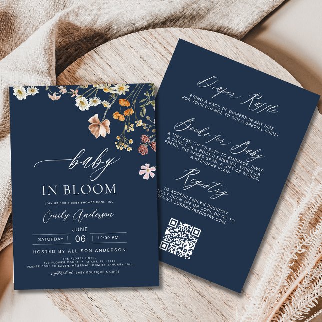 All in One Wildflower Baby in Bloom Baby Shower Invitation (Creator Uploaded)