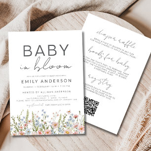 All in One Wildflower Baby in Bloom Baby Shower Invitation
