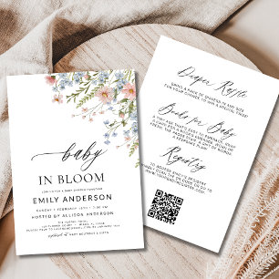 All in One Wildflower Baby in Bloom Baby Shower Invitation