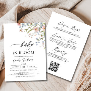 All in One Wildflower Baby in Bloom Baby Shower  Invitation