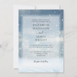 All In One Winter Snow Forest Wedding Invitation