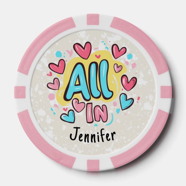"All In" Personalised Graffiti-Style Poker Chips (Front)