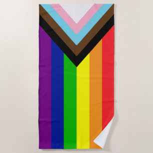 ALL INCLUSIVE LGBTQ+ PRIDE RAINBOW FLAG BEACH TOWEL