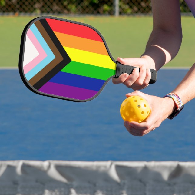 ALL INCLUSIVE RAINBOW LGBTQIA+ PICKLEBALL PADDLE (Insitu)