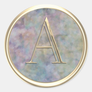 ALL INITIALS Gold Monogram Abstract  Classic Round Sticker