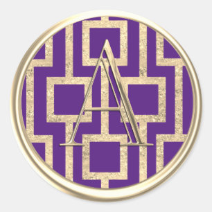 ALL INITIALS Gold Monogram Modern Design any colou Classic Round Sticker